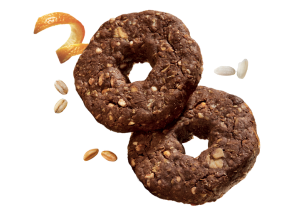 Shortbread cookies with rice, cereals and cocoa