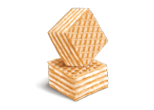 Wafer cubes with milk cream