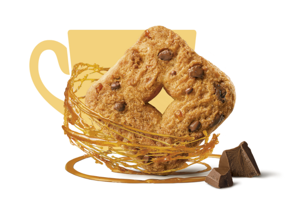 Shortbread cookies with caramel and chocolate 