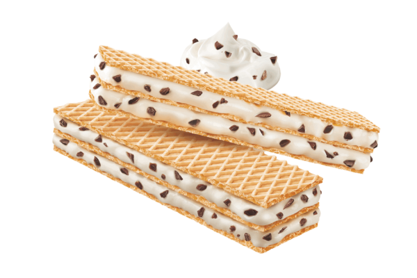 Wafer milk cream & chocolate chips filling
